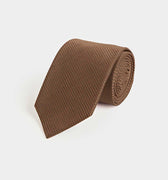 Brown Small Houndstooth Wool & Silk Blend Tie