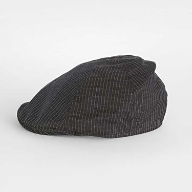 Brown, White & Blue Checked Cotton Roma Cap