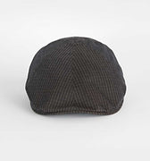 Brown, White & Blue Checked Cotton Roma Cap