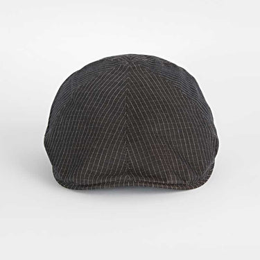 Brown, White & Blue Checked Cotton Roma Cap