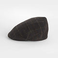 Brown With a Cream & Orange Overcheck Loden Flat Cap