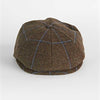 Brown With Large Gold Check 100% Wool Toni Cap