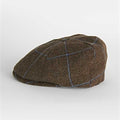 Brown With Large Gold Check 100% Wool Toni Cap