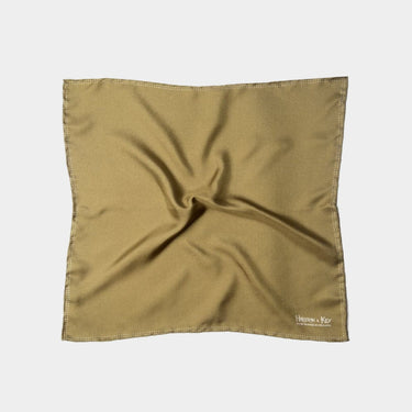 Brown with White Pin Dot Boarder Silk Pocket Square