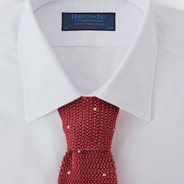 Bruciato & White Spot Knitted Silk Tie