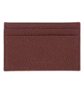 Burgundy Calf Leather Double Sided Card Holder