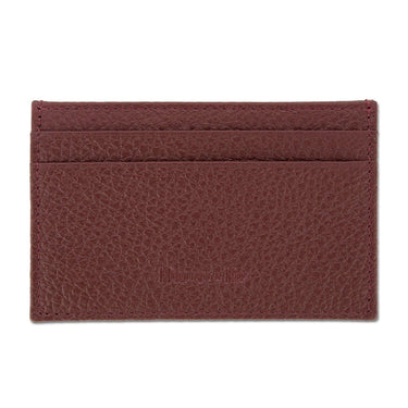 Burgundy Calf Leather Double Sided Card Holder