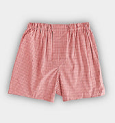 Burgundy Gingham Check Cotton Poplin Boxer Shorts