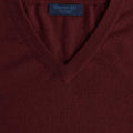 Burgundy V - Neck Cashmere Sweater