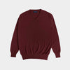 Burgundy V - Neck Cashmere Sweater