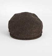 Chocolate Herringbone 100% Wool Made In England Flat Cap