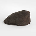 Chocolate Herringbone 100% Wool Made In England Flat Cap