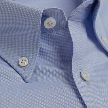 Classic Fit, Button Down Collar, 2 Button Cuff Shirt in a Plain Light Blue Oxford Cotton