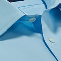 Classic Fit, Classic Collar, Double Cuff Shirt in a Plain Ice Blue Poplin Cotton