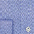 Classic Fit, Classic Collar, Double Cuff Shirt in a Plain Mid Blue Herringbone Cotton