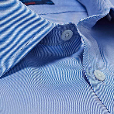 Classic Fit, Classic Collar, Double Cuff Shirt in a Plain Navy Twill Cotton