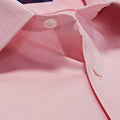 Classic Fit, Classic Collar, Double Cuff Shirt in a Plain Pink Herringbone Cotton