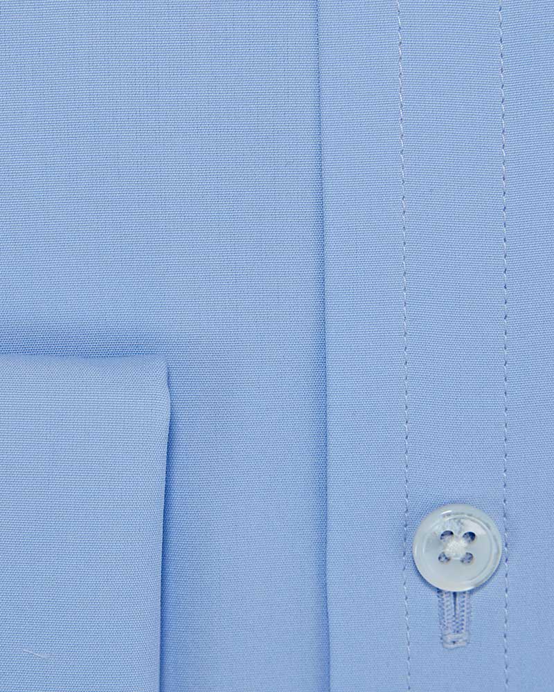 Classic Fit, Classic Collar, Double Cuff Shirt in a Plain Sky Blue Poplin Cotton