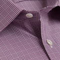 Classic Fit, Classic Collar, Double Cuff Shirt In Purple & White POW Check Twill