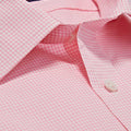 Classic Fit, Classic Collar, Two Button Cuff Shirt In Pink Gingham Check