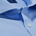 Classic Fit, Cut-away Collar, 2 Button Cuff Shirt in a Plain Sky Blue Poplin Cotton