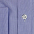 Classic Fit, Cut - away Collar, Double Cuff Shirt in a Plain Blue End - On - End Cotton