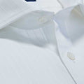 Classic Fit, Cut-away Collar, Double Cuff Shirt in a Satin Stripe White-On-White Cotton