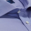 Classic Fit, Cutaway Collar, Double Cuff Shirt in a Blue & White Shepherds Check Poplin Cotton