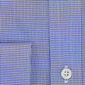 Classic Fit, Cutaway Collar, Double Cuff Shirt in a Blue & White Shepherds Check Poplin Cotton