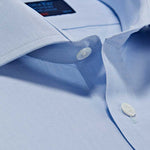 Classic Fit, Cutaway Collar, Double Cuff Shirt In Light Blue End On End