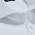 Classic Fit, Cutaway Collar, Two Button Cuff Shirt in White Fine Twill