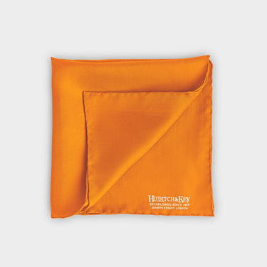 Classic Orange Silk Pocket Square