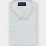 Contemporary Fit, Button Down Collar, 2 Button Cuff, In Plain White Cotton