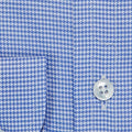 Contemporary Fit, Button Down Collar, 2 Button Cuff Shirt in a Blue Houndstooth Cotton