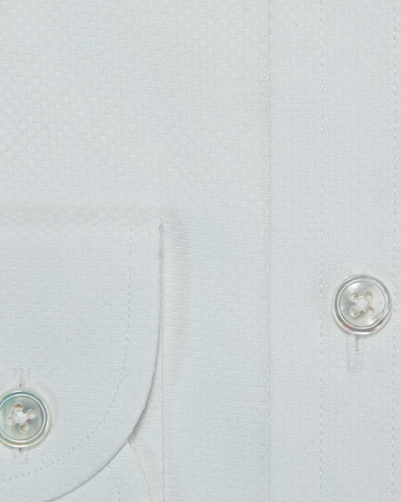 Contemporary Fit, Button Down Collar, 2 Button Cuff Shirt in a White Basket Weave