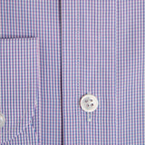 Contemporary Fit, Button Down Collar, 2 Button Cuff Shirt In Neat Lilac Check