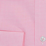 Contemporary Fit, Button Down Collar, 2 Button Cuff Shirt In Pink Neat Gingham Check