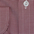 Contemporary Fit, Button Down Collar, Two Button Cuff Shirt In Red & White Micro Check