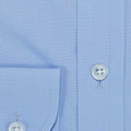 Contemporary Fit, Classic Collar, 2 Button Cuff Shirt in a Plain Sky Blue Poplin Cotton