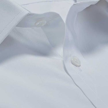 Contemporary Fit, Classic Collar, Double Cuff In Plain White Poplin Cotton