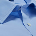 Contemporary Fit, Classic Collar, Double Cuff Shirt in a Plain Sky Blue Poplin Cotton