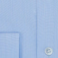 Contemporary Fit, Classic Collar, Double Cuff Shirt In Sky Blue Hairline