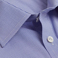 Contemporary Fit, Classic Collar, Two Button Cuff in Blue & White Shepherds Check