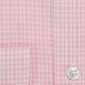 Contemporary Fit, Classic Collar, Two Button Cuff in Pink Grid Gingham Check