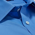 Contemporary Fit, Classic Collar, Two Button Cuff in Plain Blue Poplin