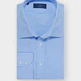 Contemporary Fit, Classic Collar, Two Button Cuff in Plain Sky Blue