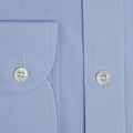 Contemporary Fit, Cut - away Collar, 2 Button Cuff Shirt in a Blue & White Textured Twill Cotton