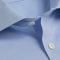 Contemporary Fit, Cut - away Collar, 2 Button Cuff Shirt in a Blue & White Textured Twill Cotton