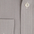 Contemporary Fit, Cut - away Collar, 2 Button Cuff Shirt in a Brown, Navy & White Textured Twill Cotton