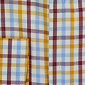 Contemporary Fit, Cut-away Collar, 2 Button Cuff Shirt in a Cream, Burgundy, Yellow & Blue Check Brushed Cotton